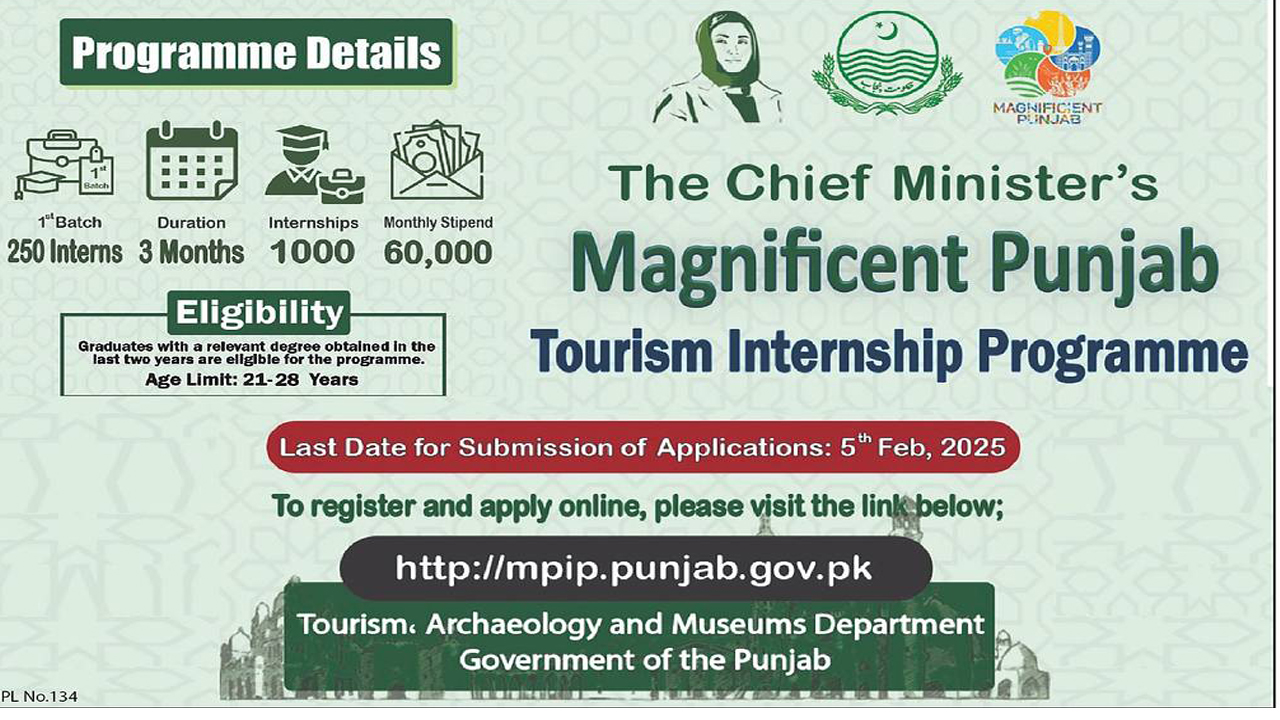 Magnificent Punjab Tourism Internship Program 2025 http://mpip.punjab.gov.pk