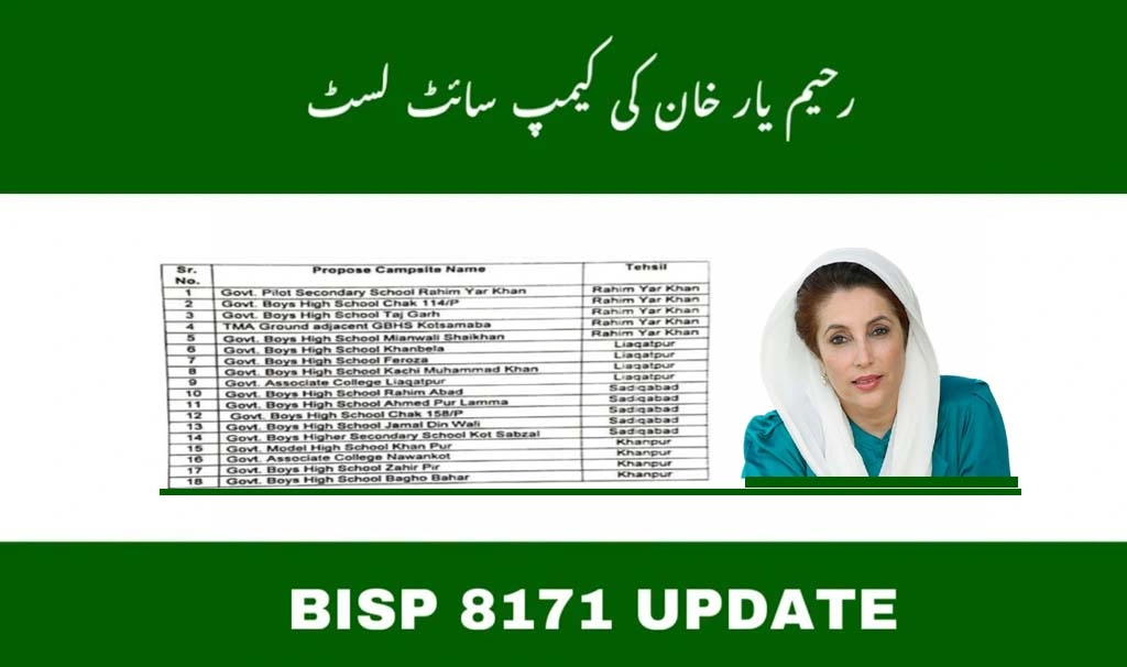 BISP May 2025 Payment Camps in Rahim Yar Khan – Full Location Guide